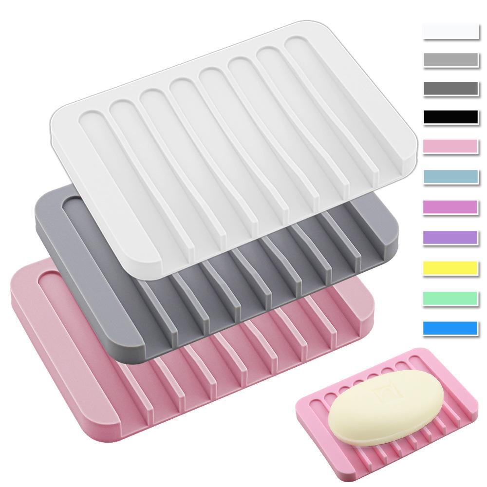 Non-slip Hollow Silicone Soap Dish Holder for Bathroom