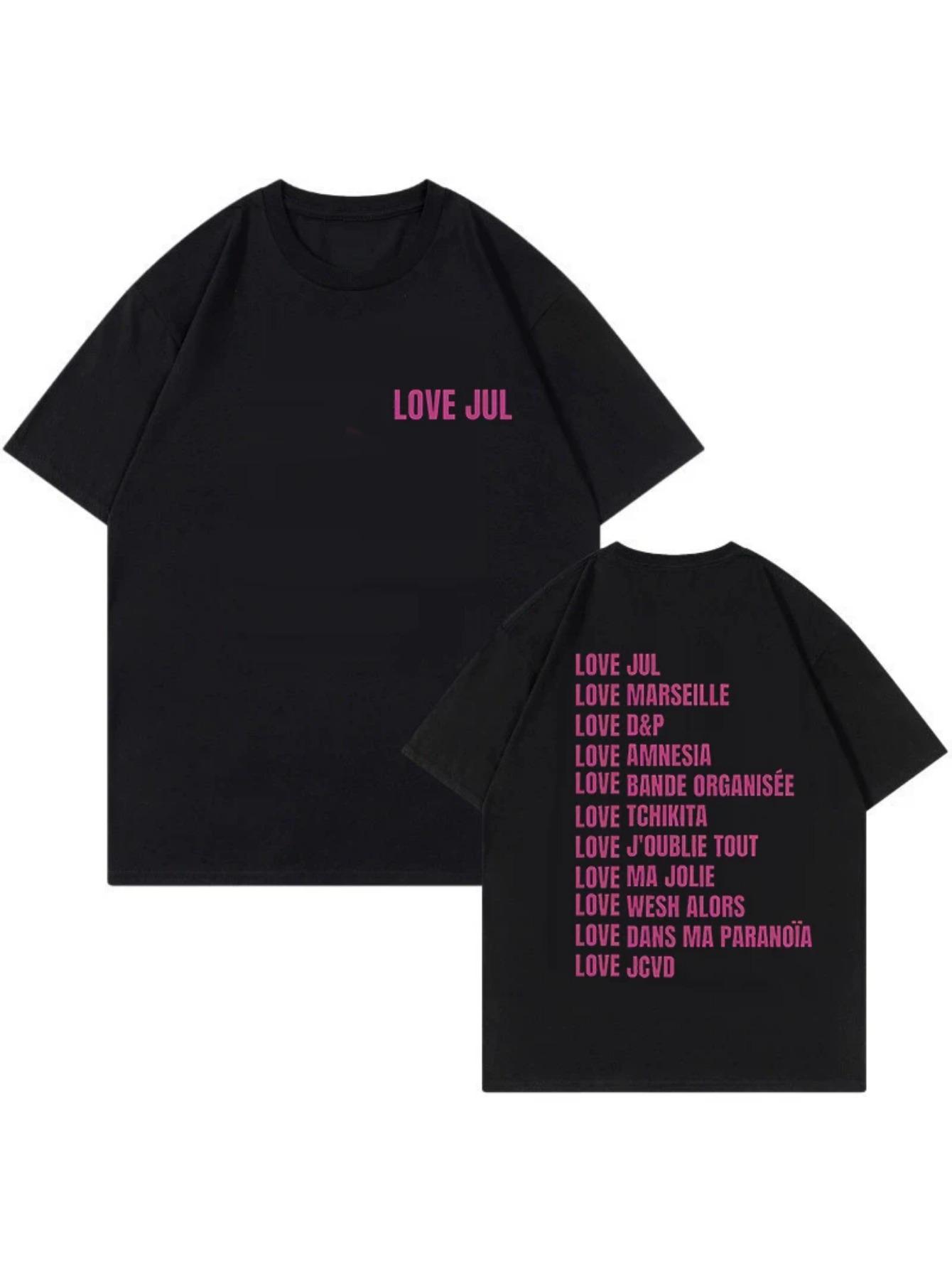 

Love Jul K-Drama Korean Music T-Shirt for Men & Women - Harajuku Style K-Pop Fan Apparel with Korean Lyrics & French Phrases XXXL