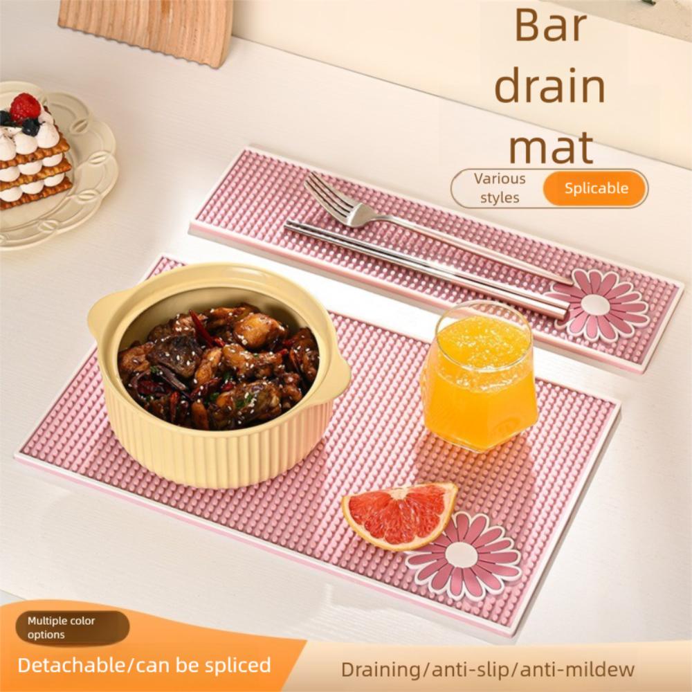 Foldable Kitchen Drain Mat Quick-drying Silicone Bar Mat New Drain Pad