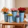 Nordic Style Tin Flower Bucket - Large Decorative Vase for Fresh Blooms, Home or Flower Shop Use, Deep Water Iron Floor Vase.