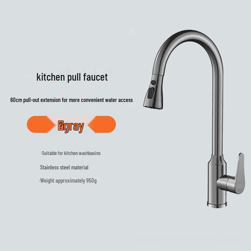 YIXI Stainless Steel Retractable Kitchen Faucet