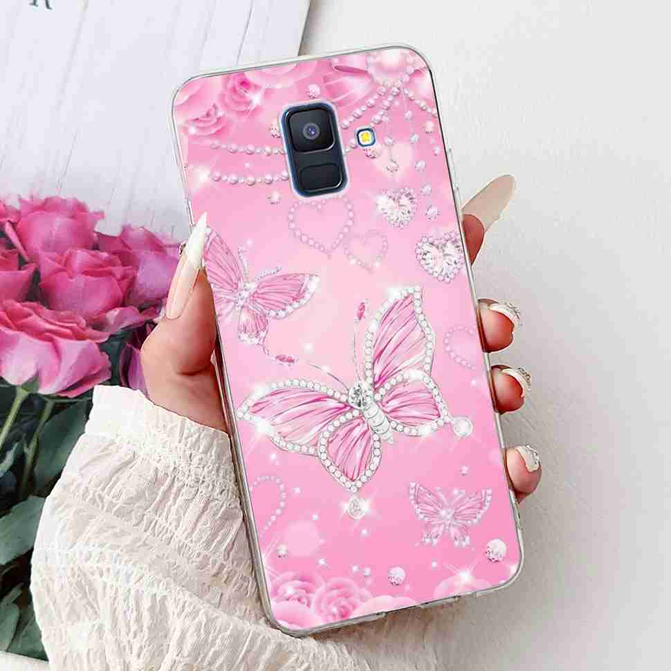 For Samsung Galaxy A6 2018 5.6" Case SM-A600F Soft Silicone TPU Cover For Samsung a6 A6 2018 SM-A600FN New Butterfly Phone Cases