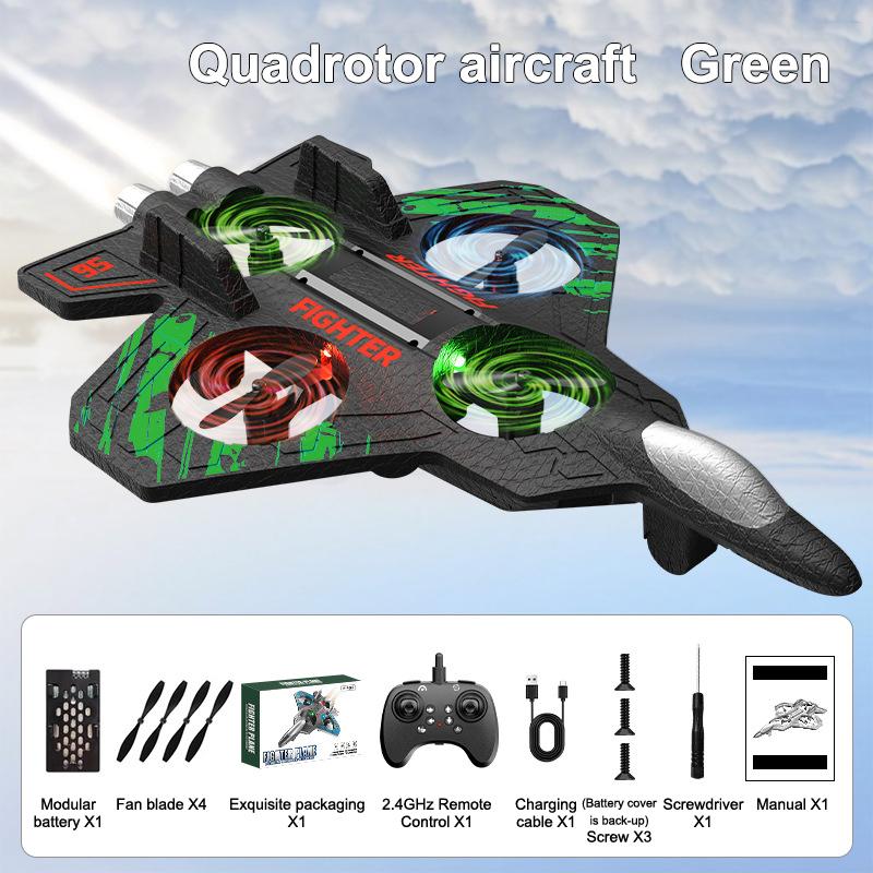 

1 Комплект Електричний Пінопластовий Планер Каскадерський Акробатичний БПЛА Ширяючий Вертоліт зі Світлодіодним Підсвічуванням 2.4G Пульт Дистанційного Керування Модель Винищувача зелений