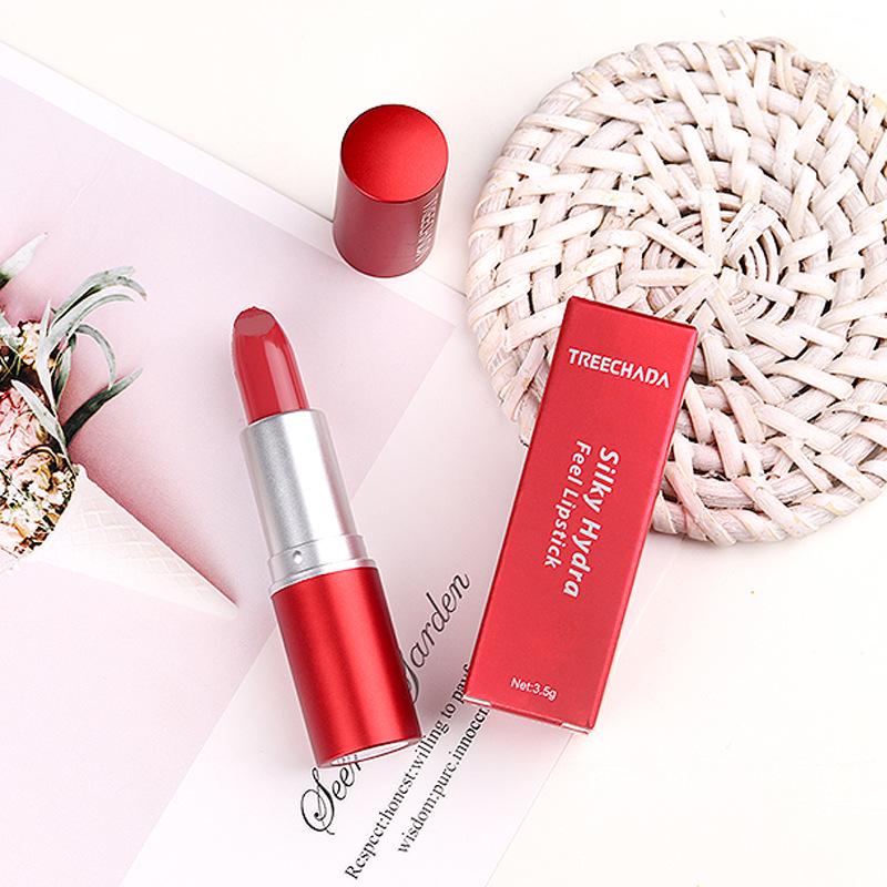TREECHADA Velvet Matte Lipstick – 8 Colors, Moisturizing, Enhances Complexion, Red Tube, Genuine with Chinese Label