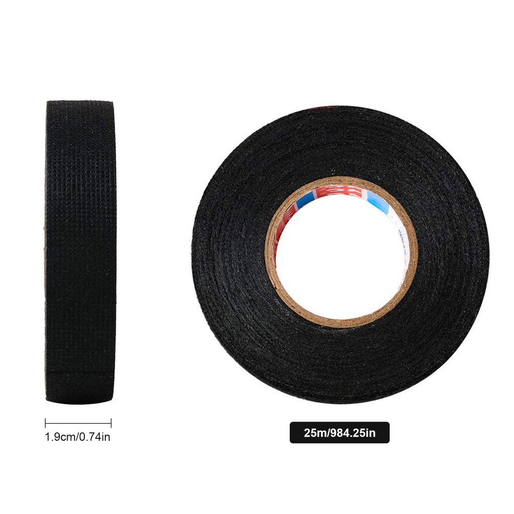 5 Rolls Wire Loom Harness Tape Flame Retardant Adhesive Fabric Tape Heat Proof Insulation Electrical Tape for Automotive Engines