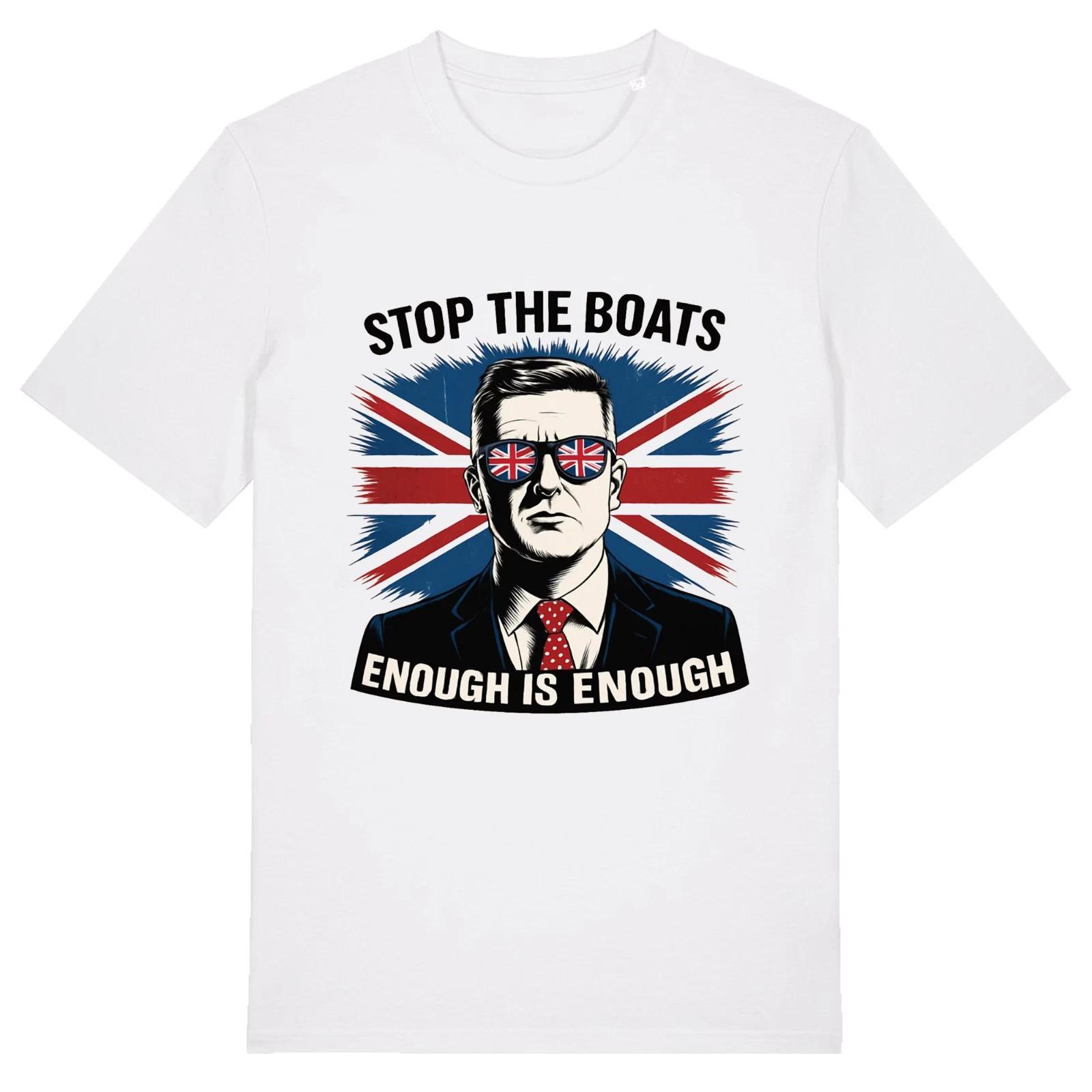 Stop The Boats - Unisex T-Shirt British UK Justice MBGA Tommy Robinson Free Spee 3XL