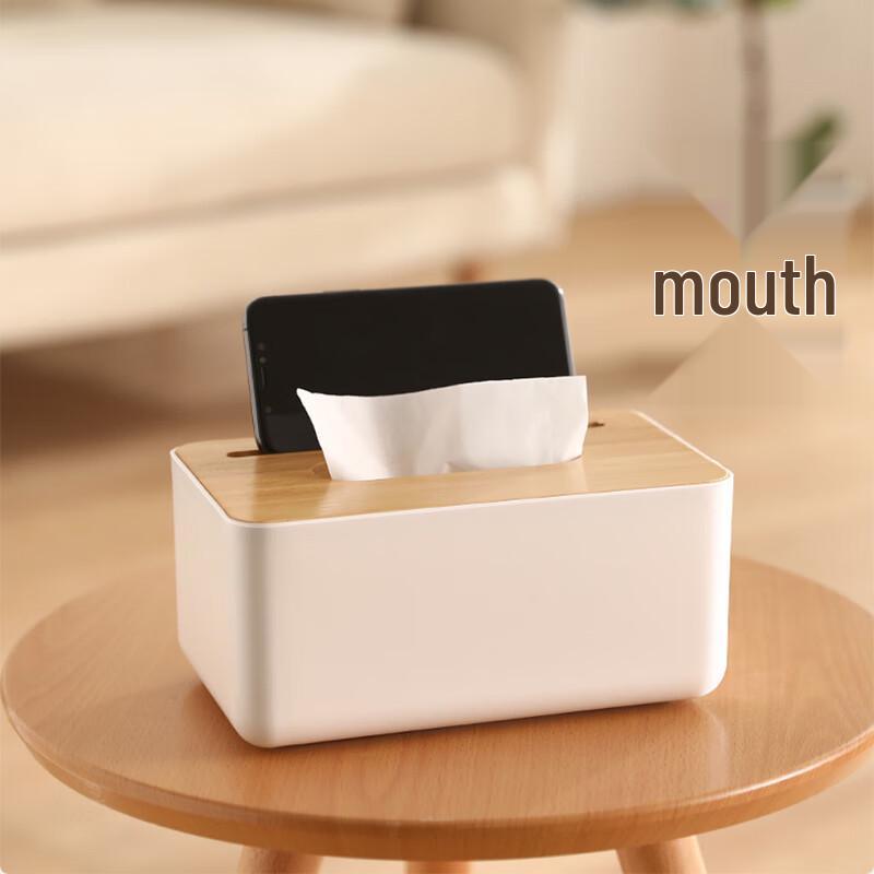 Desktop Tissue Box with Phone Holder