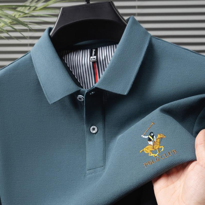 POLO CLUB 2025 Summer Men's New Pony Embroidery Solid Color Pure Cotton Loose Business Casual Polo Shirt