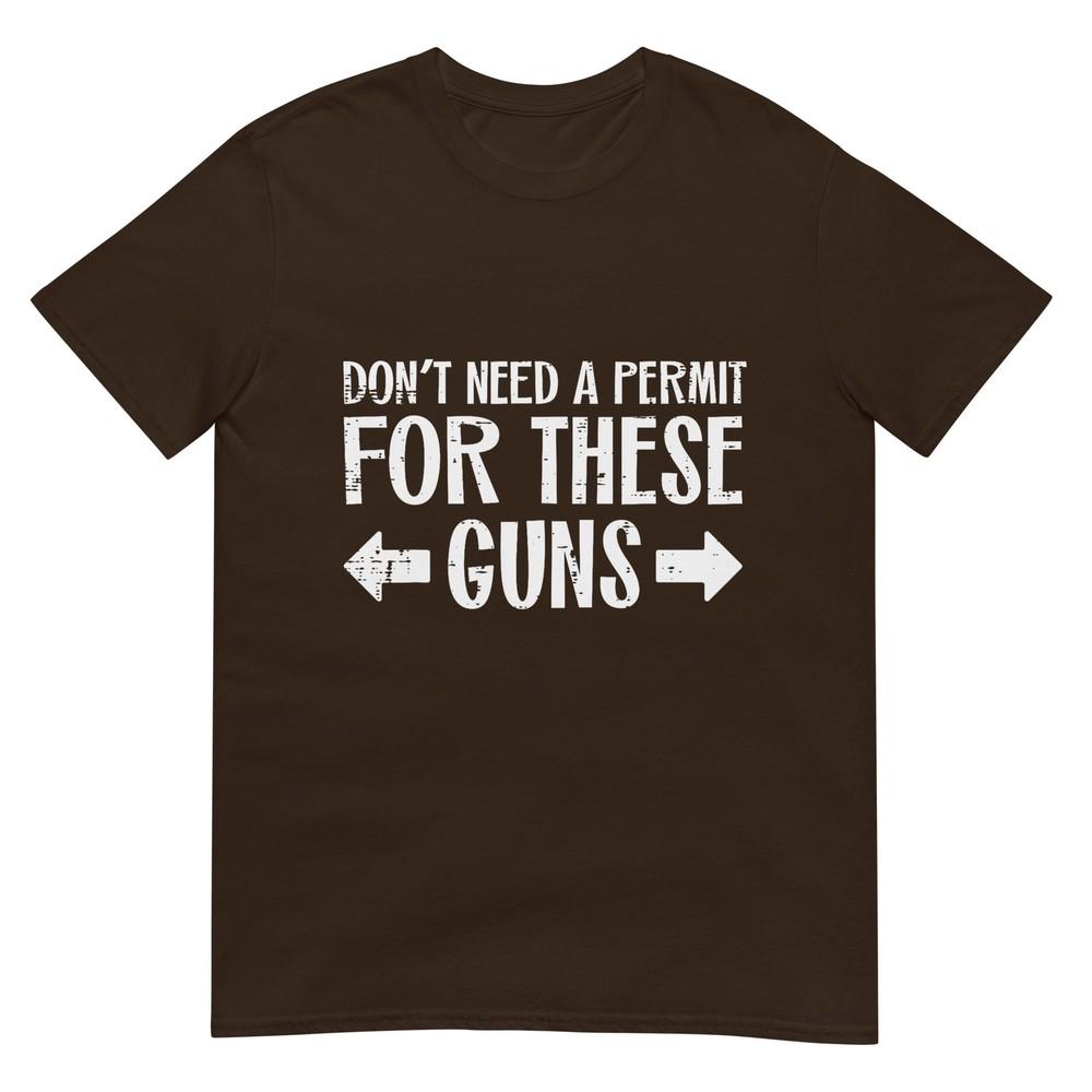 Gym Dont Need Permit For These Guns Funny Workout Unisex Unisex Tshirt