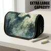 1pc Large Capacity Flip-Top Pencil Case Suitable for School & Office, Thickened Oxford Pencil Bag with Double-Layer Zipper & Mystic Dragon Forest Gree