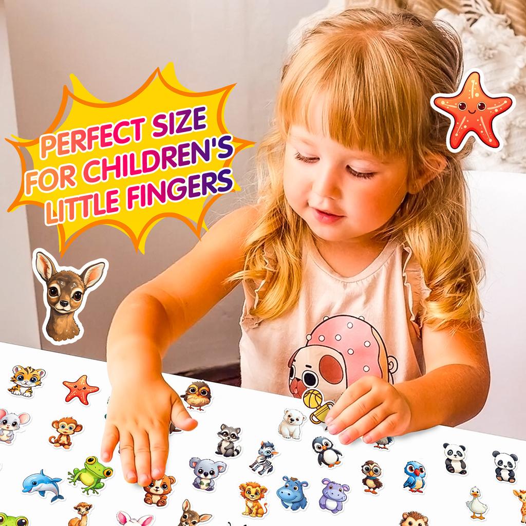 50 Big-eyed Animal Stickers, Cute Cartoon Nature Animal GraffitiStickers