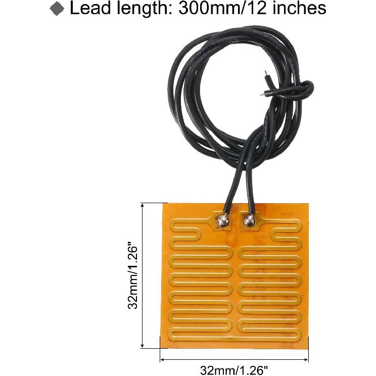 

MECCANIXITY Нагревательная пленка Нагревательная пластина, 4,2 Вт 5 В Полиимидная нагревательная подушка, Клейкие нагревательные элементы Пленка 32 мм x 32 мм Нагревательная полоса для поддержания постоянной температуры,