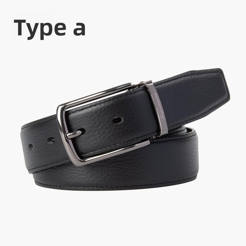 

Meier Men s top grain leather belt - genuine leather men s belt - classic retro versatile pin buckle 115cm