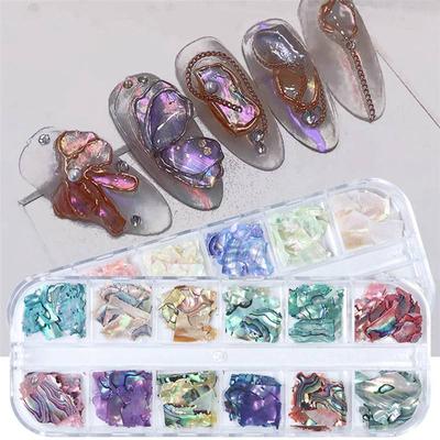Deniz Kabuğu Kabuk Pulları Tırnak Sanatı Tırnak Aksesuarları Yaratıcı Abalone Kabuğu Dilimi DIY