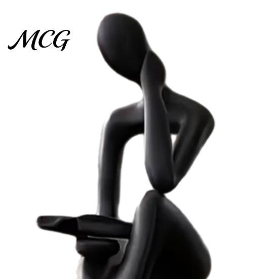 Figurina Moderna per la Meditazione Figure del Pensatore Stampate in 3D Ornamenti, Sculture Minimaliste di Arte Astratta Elegante Decorazione da Appendere da Tavolo per Casa Ufficio