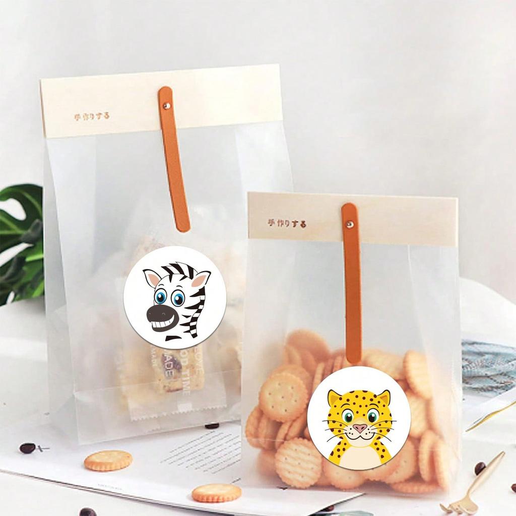 500 Sheets Per Roll Children's Reward Self-adhesive Stickers Label Office Stationery Decorative Labels Animal Incentive Sealing Stickers