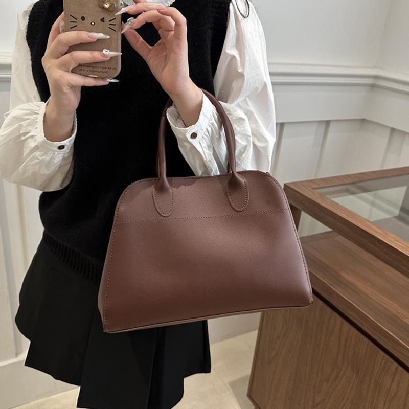 Red Color Large Size Women Handbags Retro Pure Color Shoulder Shopper Tote Bag Luxury Designer Handbags