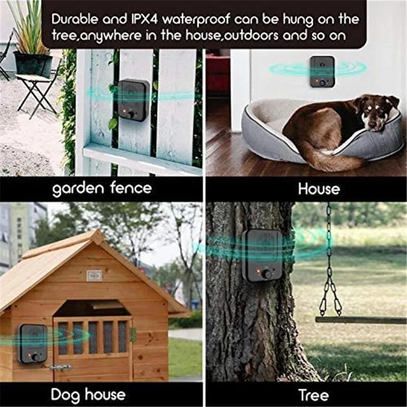 3 Levels Adjustable Automatic Ultrasonic Anti Barking Dog Repeller Outdoor Anti Noise Pet Training Tool