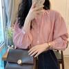 Pink Striped Shirt for Women Summer French Shirt Loose Fit Chic Top