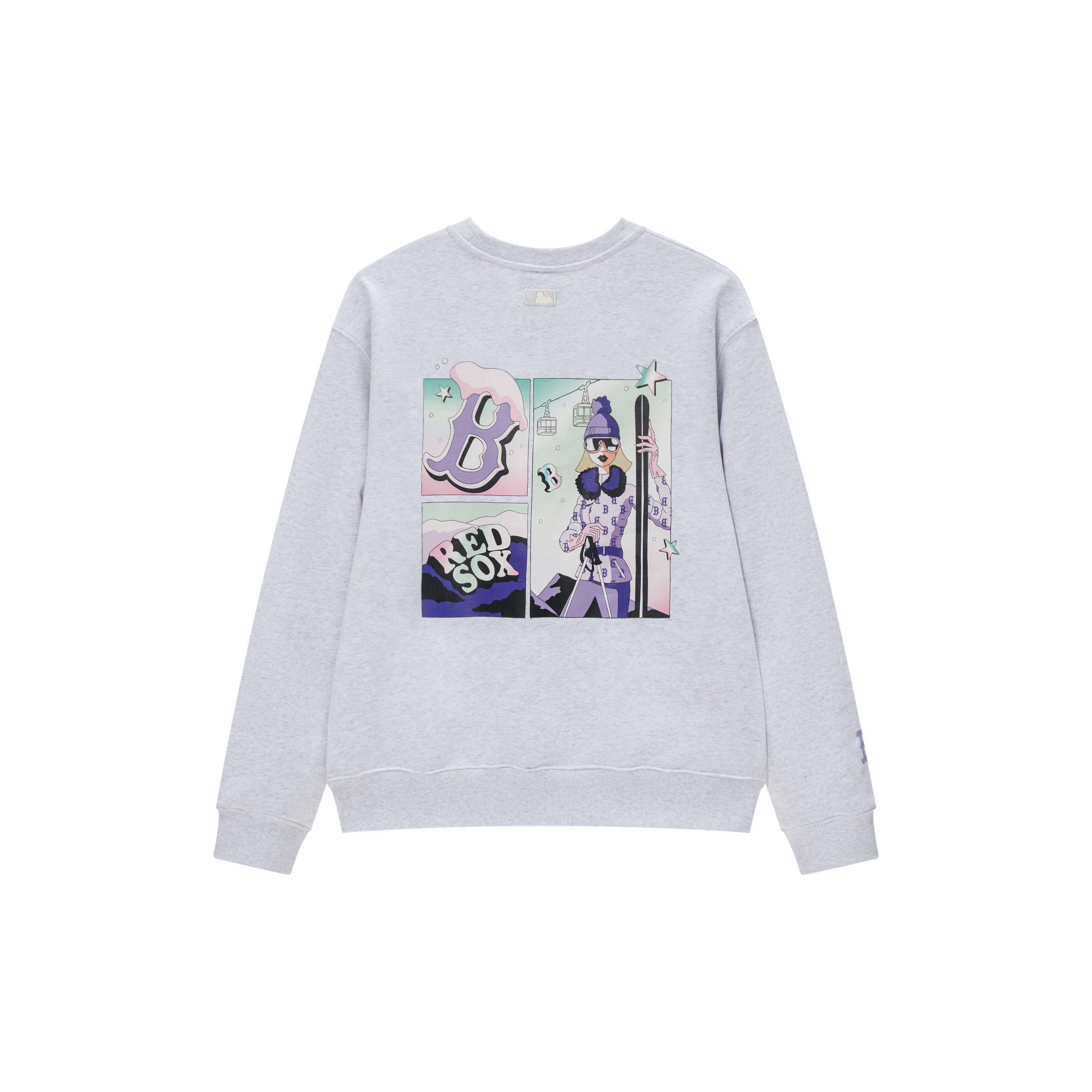 

New MLB Boston Red Sox LIKE Collection 24FW Crewneck Sweatshirt Unisex Light Heather Gray 3AMTL0134-43MGL L