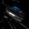 Bike Top Tube Bag with EVA Hard Shell Waterproof Front Frame Mount with Clear Window for Phone Storage Compatible with Most Bicycle Models
