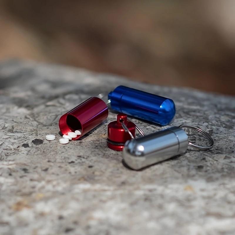 

Бутылка для лекарств на открытом воздухе Портативный горшок для лекарств из алюминиевого сплава Наружный водонепроницаемый герметичный бочонок для лекарств