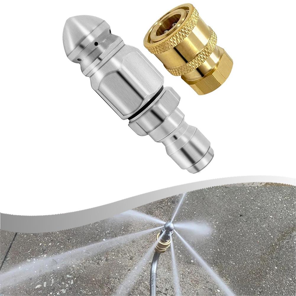 Brass Socket 5000PSI Nozzle Drain Cleaning Kit Sewer Jetting Nozzle