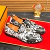 Classic Fashion Printed Men's Dress Shoes Big Size 46 Pointed Toe Leather Shoes Men Slip-on Casual Party Shoes Zapatos De Hombre