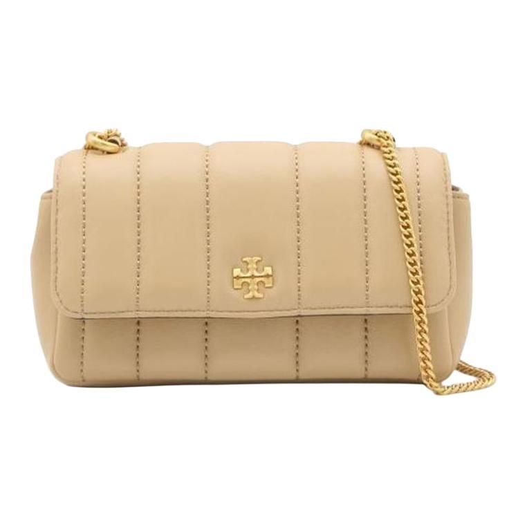 Tory Burch Kira Double T Logo Magnetic Closure Flap Shoulder Bag Women Shoulder Bag Dune 142567-251 Basic Set (Bag+Dust Bag)