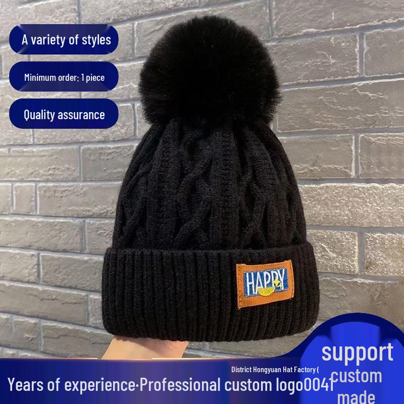 

Women s Korean Style Fleece-Lined Striped Knitted Pullover Hat with Earphone Label - Windproof Woolen Beanie Dragon Fruit