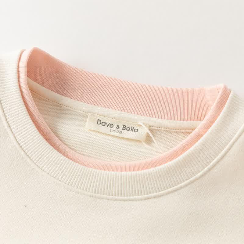 DAVE&BELLA Girls' Faux Two-Piece Sweatshirt