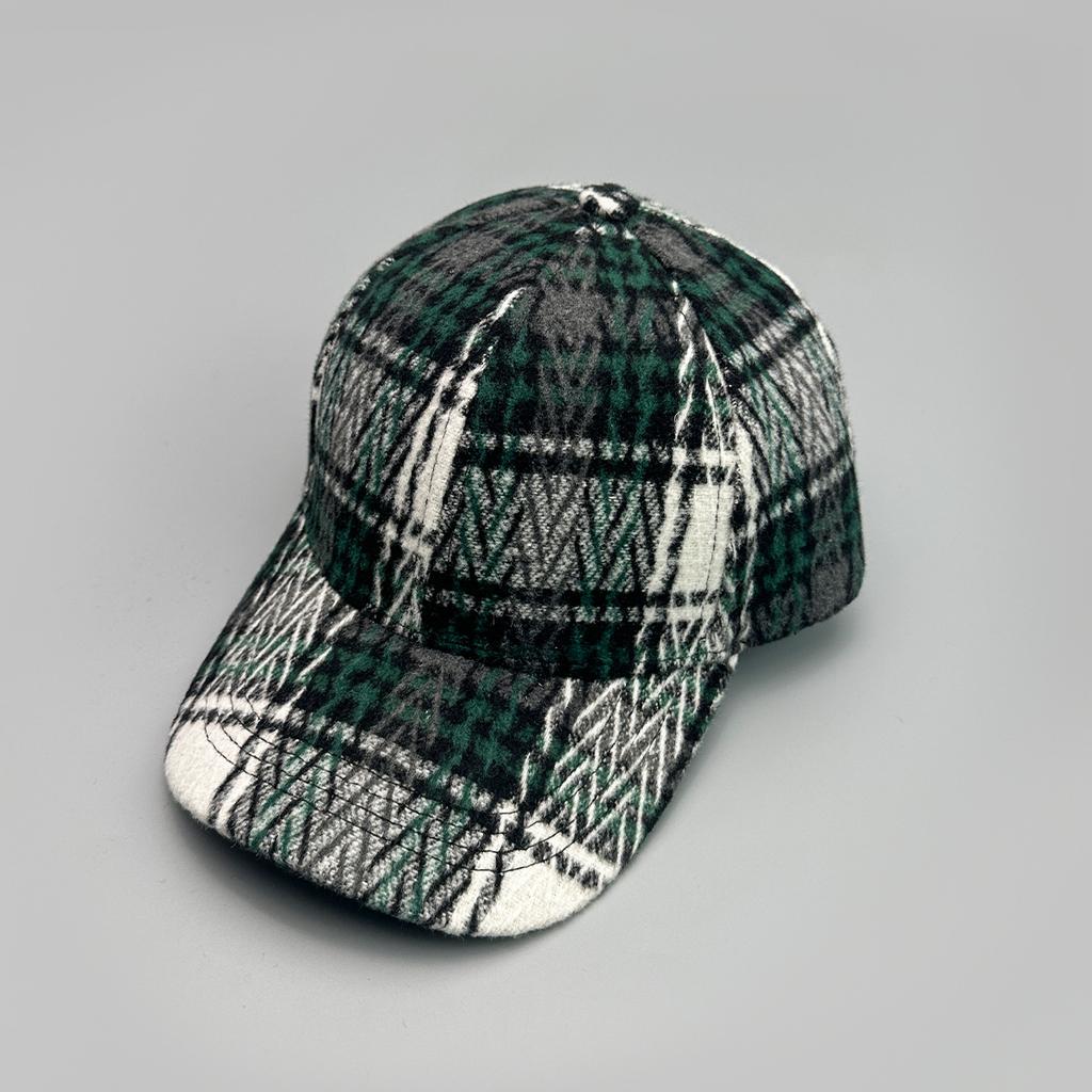 Klassische karierte Retro-Baseballkappe für Herren und Damen, warm, lässig, vielseitig, britischer Stil, Modekappe