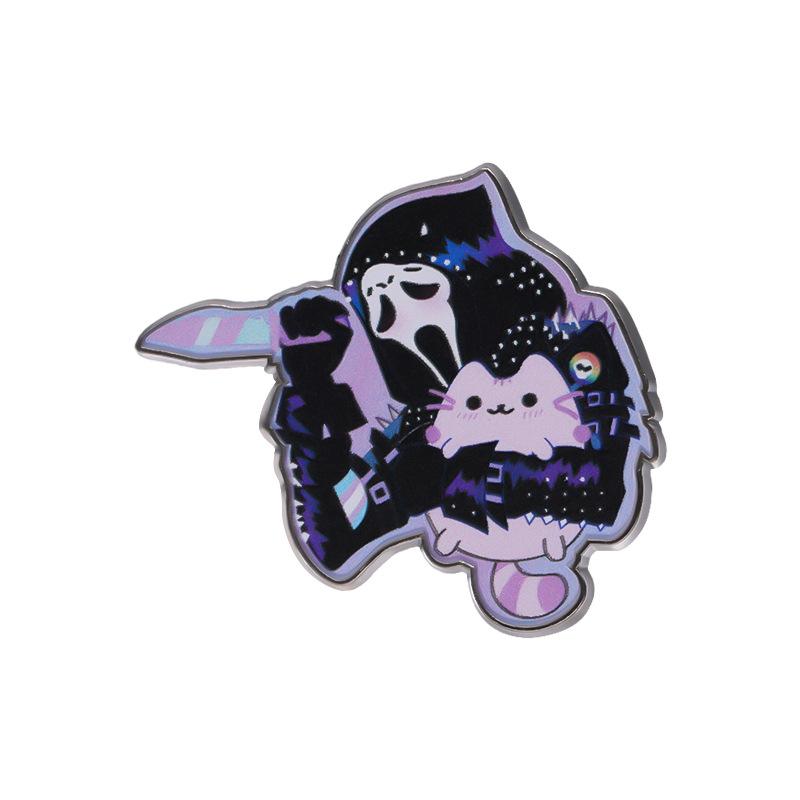 Metal Unique Pin Cute Cartoon Ghost Cat Brooch Festive Pumpkin Skull Style All For