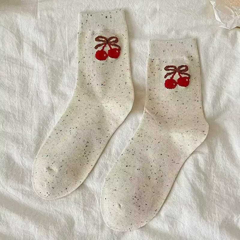 Socks Sweet Socks Dopamine Socks Girl Style School Style Colorful Cartoon Cute and Versatile Polka Dot Yarn Mid-calf Socks for Girls