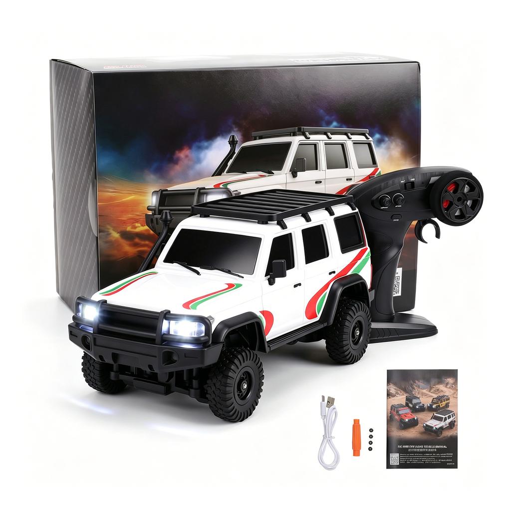 1:43 Scale RC Car, 2.4G Remote and App Control Electric Off Road Vehicle with LED Lights, Interchangeable Body Shells