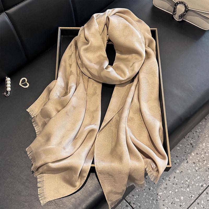 Summer Silk Scarf Female Imitation Silk Printing Long Scarf Thin Shawl With Decorative Leopard Print Tencel Cotton Beach Towel