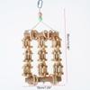 Parrot Wooden Chewing Toy Natural Wood Blocks with Metal Hanging Hook for Cage