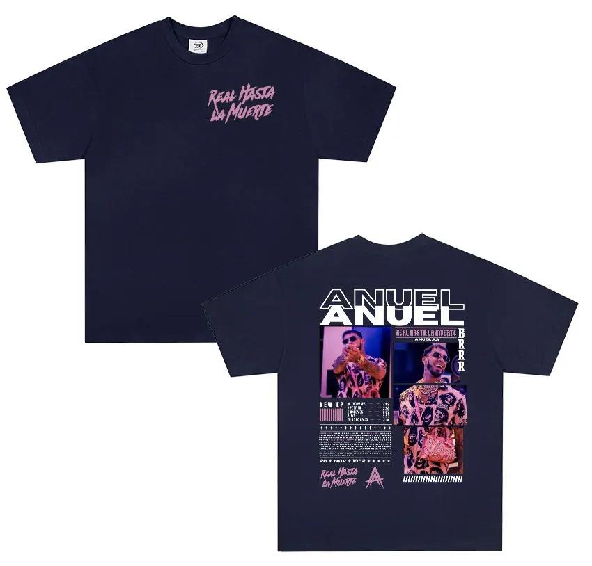 Rapper ANUEL AA Real Hastala Muerte Tour T Shirt Men Women Retro Oversized Yk Streetwear Fashion Cotton Short Sleeve Tshirt