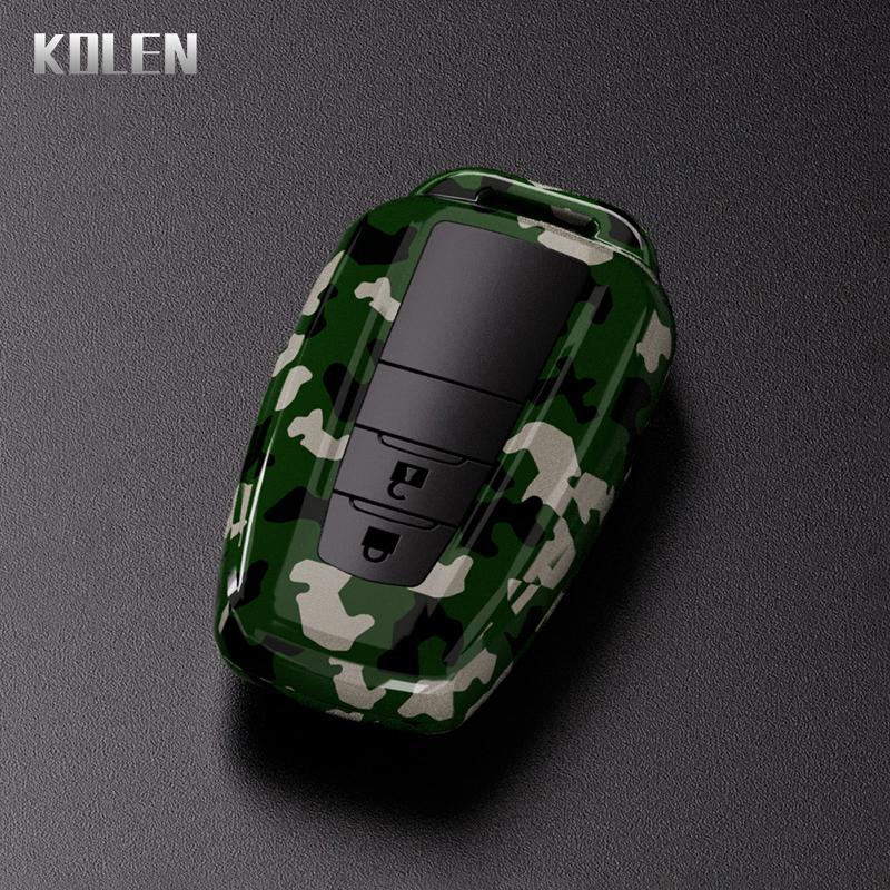 ABS Carbon Fiber Car Key Case Cover Shell For Toyota Prius Camry Corolla CHR C-HR RAV4 Land Cruiser Prado Protector Accessories