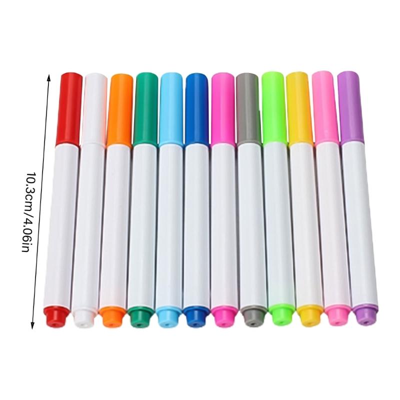 12 Colors Fabric Marker Pen Disappearing Erasable Pen Water Soluble Pen Fabric Marking Pen Sewing Supplies for Quilting
