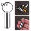 Widely Use High Hardness Pill Holder Sealing Stainless Steel Waterproof Case Keychain for Camping