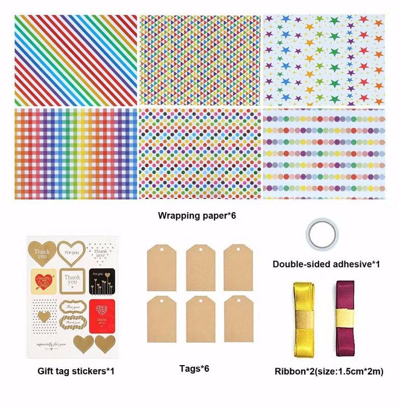 Geometric Pattern Gift Wrapping Paper for Children's Day & Birthdays