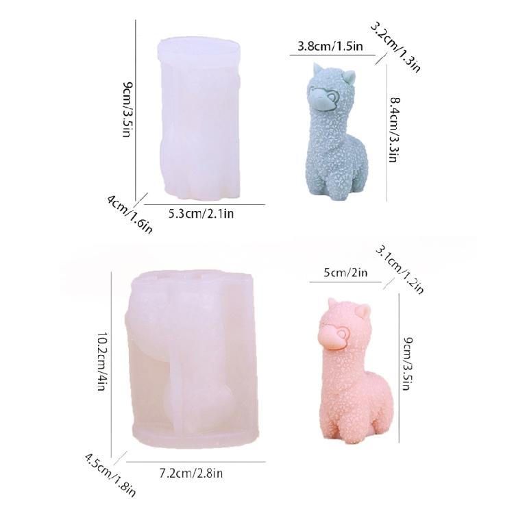 3D Alpacas Candle Silicone Mould Animal Resin Molds DIY Soap Molds Baking Molds
