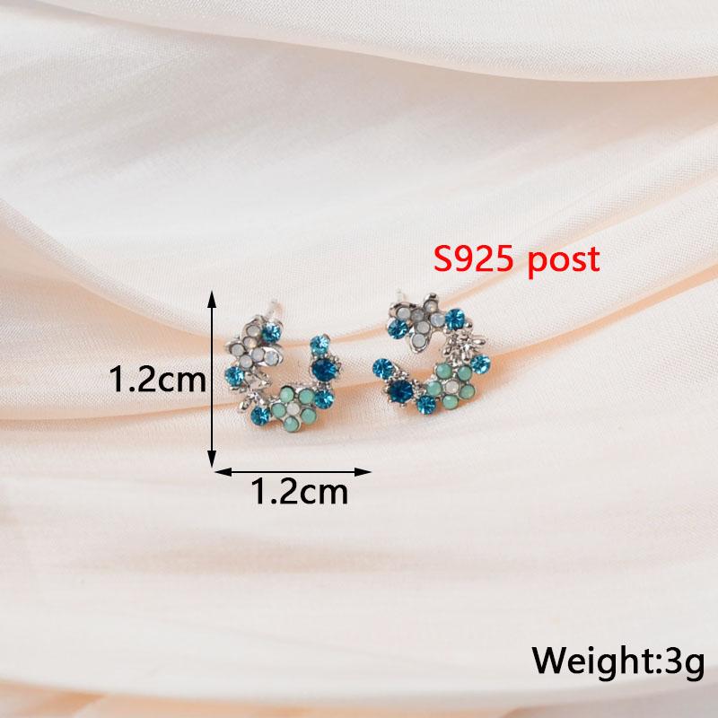 

Korean Sweet Colorful Flower Stud Earrings Delicate Enamel Crystal Rhinestone Wreath Garland for Girls Cute Charm Earrings Gifts