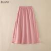 ZANZEA Women Elegant Lace Splice Loose Casual Long Skirt