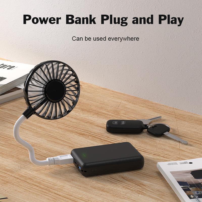 Mini USB Foldable Fan Plug and Play 7 Fan Blades Cool Wind Low Noise Portable Carry