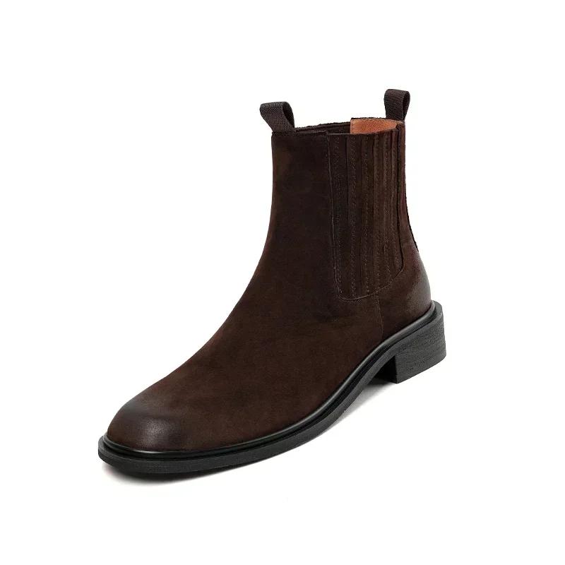 Fashion 2025 New Autumn Women Boots Chelsea Boots Genuine Leather Women Shoes Winter Retro Ankle Boots Leather Ladies Shoes Cowhide