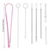 8Pieces Flexible Drawstring Threader Drawstring Turner Hook Metal Drawstring Tweezers Sewing Knitting Accessories
