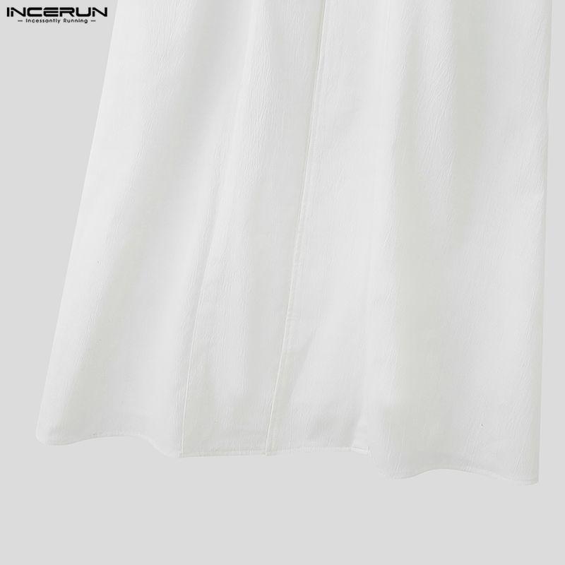 INCERUN Men Long Sleeve Open Front Tassel Rivet Patchwork Long Cardigan Tops