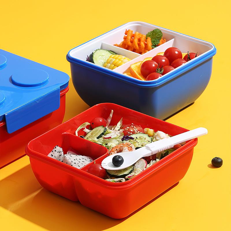 DIY Building Blocks Lunch & Picnic Box - Kids' Salad, Bento & Fruit Box with Microwave Heating